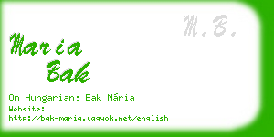 maria bak business card